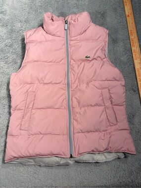 Lacoste Pink Quilted Puffer Vest 38